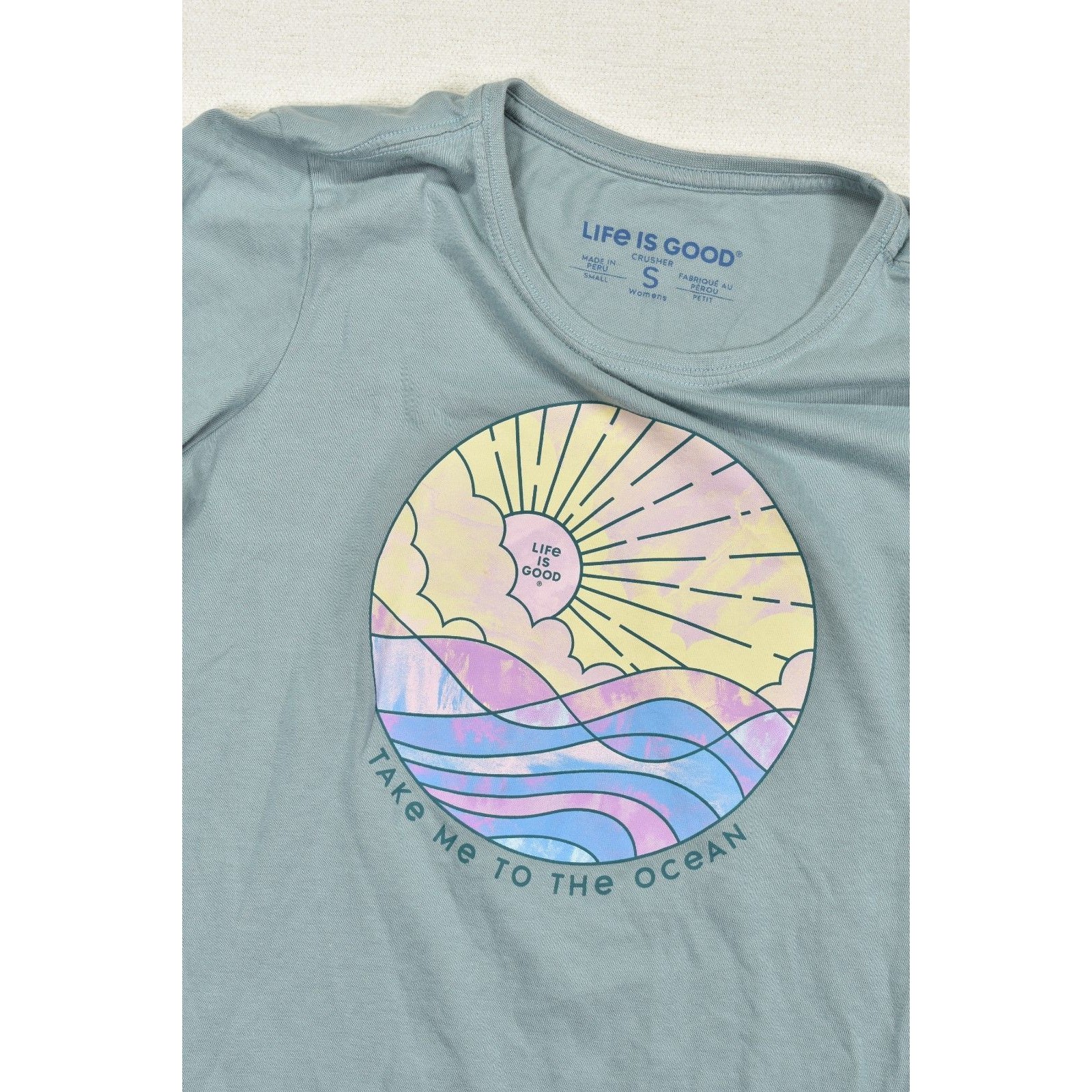 Life Is Good Crusher Tee Womens Take Me To The Ocean Short Sleeve T Shirt Small